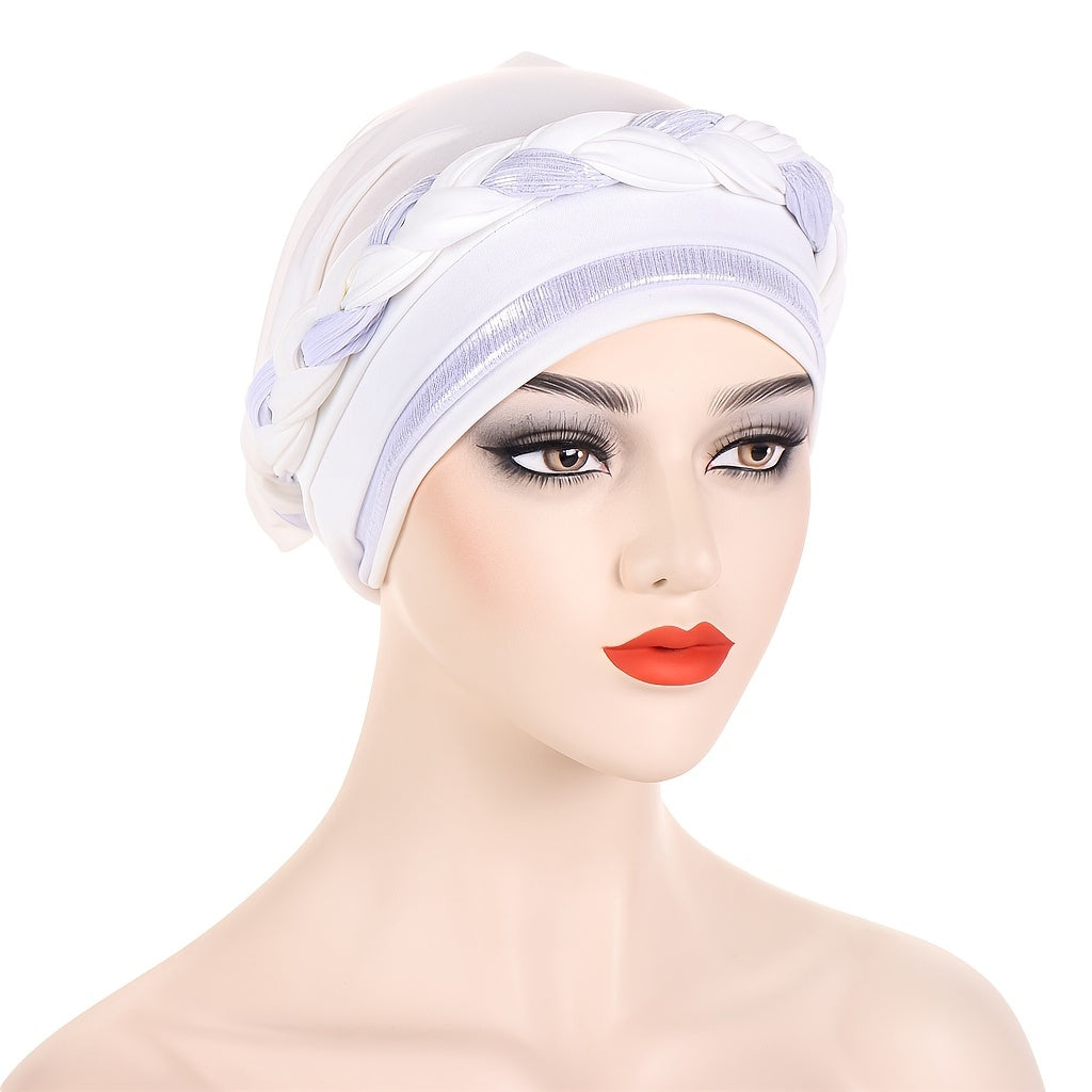 Braided Twist Turban Hat Block Beanies Women's Bandana Outdoor Hijab Hat