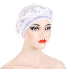 Braided Twist Turban Hat Block Beanies Women's Bandana Outdoor Hijab Hat