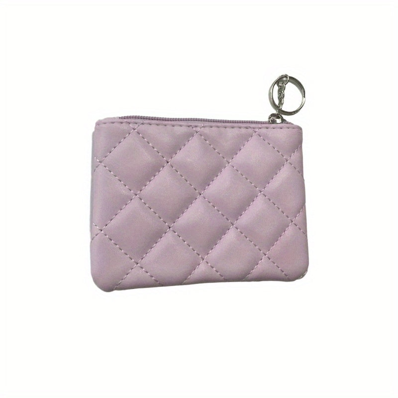 Quilted Coin Purse Clutch Wallet Solid Storage Bag
