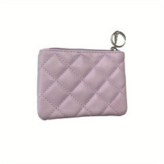 Quilted Coin Purse Clutch Wallet Solid Storage Bag