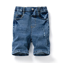 Boys Denim Jeans Cropped Pants Bottoms With Pockets
