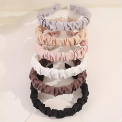 6PCS Solid Satin Hair Band Headdress Head Hoop For Women Girls