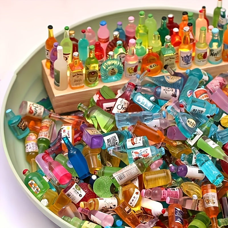 50pcs Mini Drink Bottles Doll House Decoration DIY Wine Bottle Earring Dollhouse
