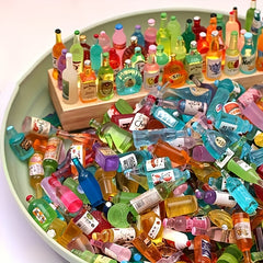 50pcs Mini Drink Bottles Doll House Decoration DIY Wine Bottle Earring Dollhouse