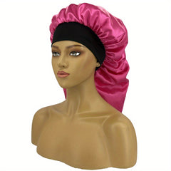 Silky Long Bonnet For Sleeping Solid Night Cap For Women