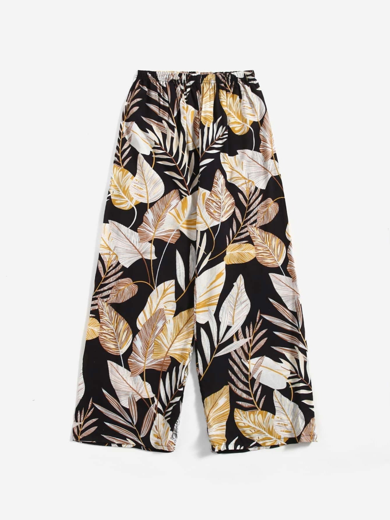 Women's Plus Size Tropical Print Wide Leg Pants Floral Print
