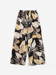 Women's Plus Size Tropical Print Wide Leg Pants Floral Print