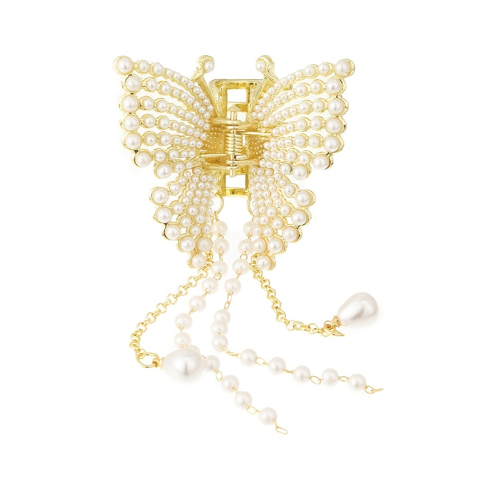 Long Tassel Hair Claw Clips Rhinestone Butterfly Hair Barrettes for Women