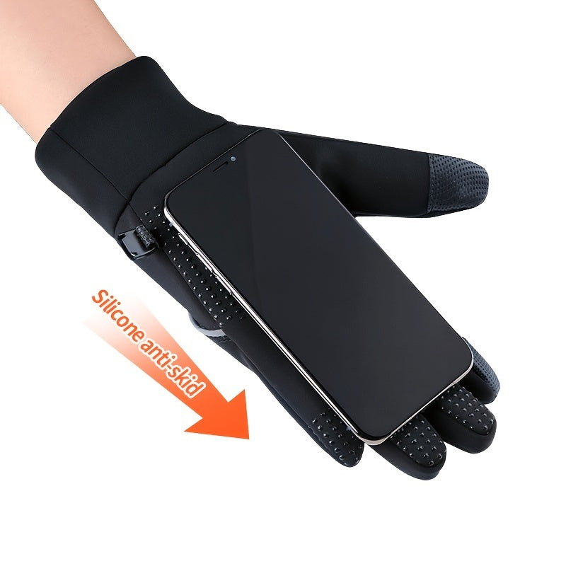 Waterproof Touch Screen Gloves with Fleece Lining Unisex