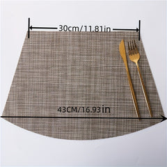 7pcs Waterproof Placemats Set of 6 Fan Shaped & 1 Round