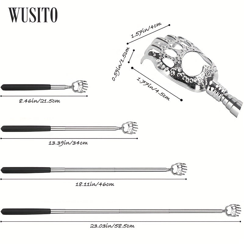 2 Pack Extendable Bear Claw Back Scratcher With Gift Bag - Stocking Stuffers
