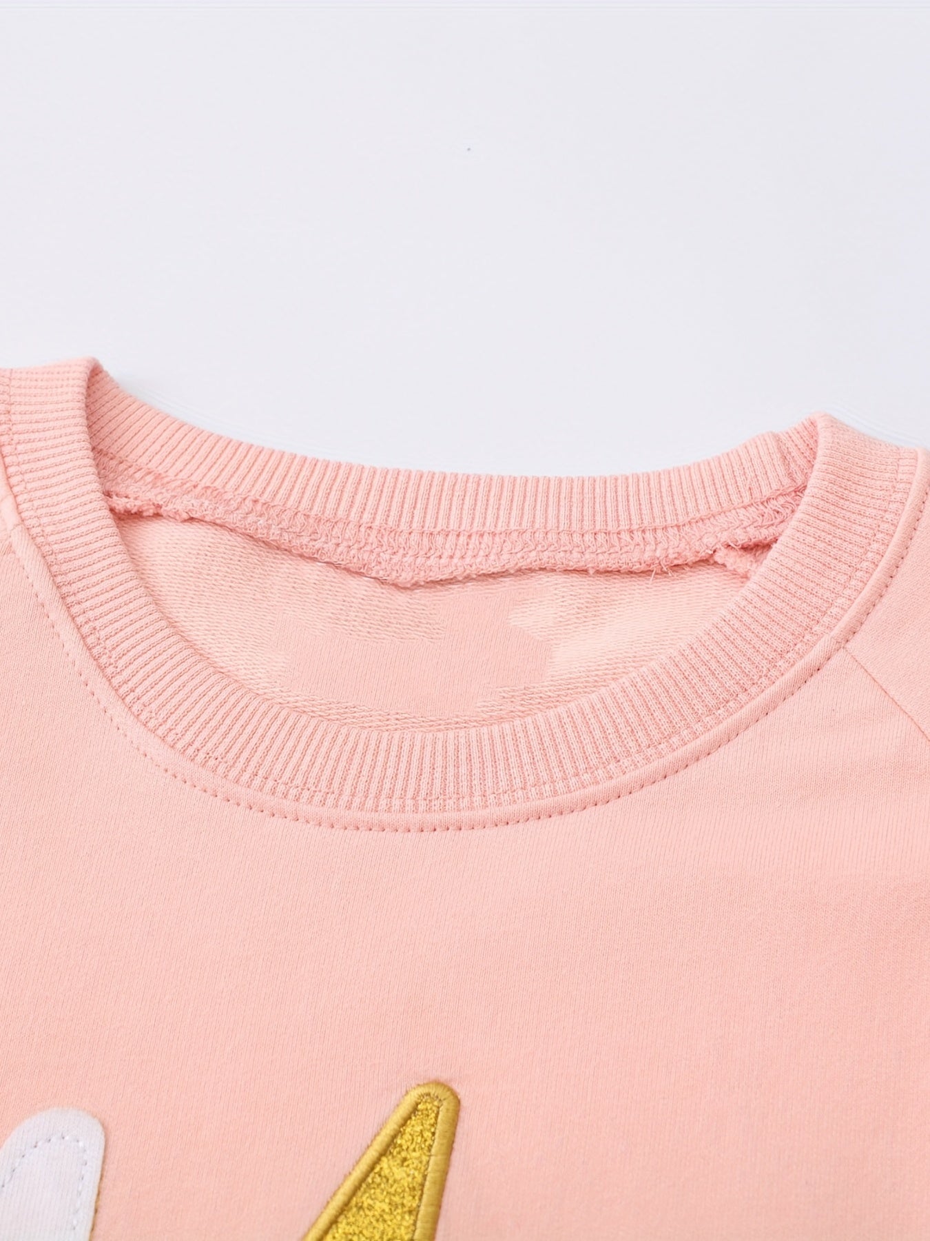 Girls Sweatshirt Pony Embroidery Graphic Comfort Fit Long Sleeve Top