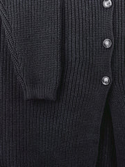  Solid Long Sleeve Cardigan With Pockets