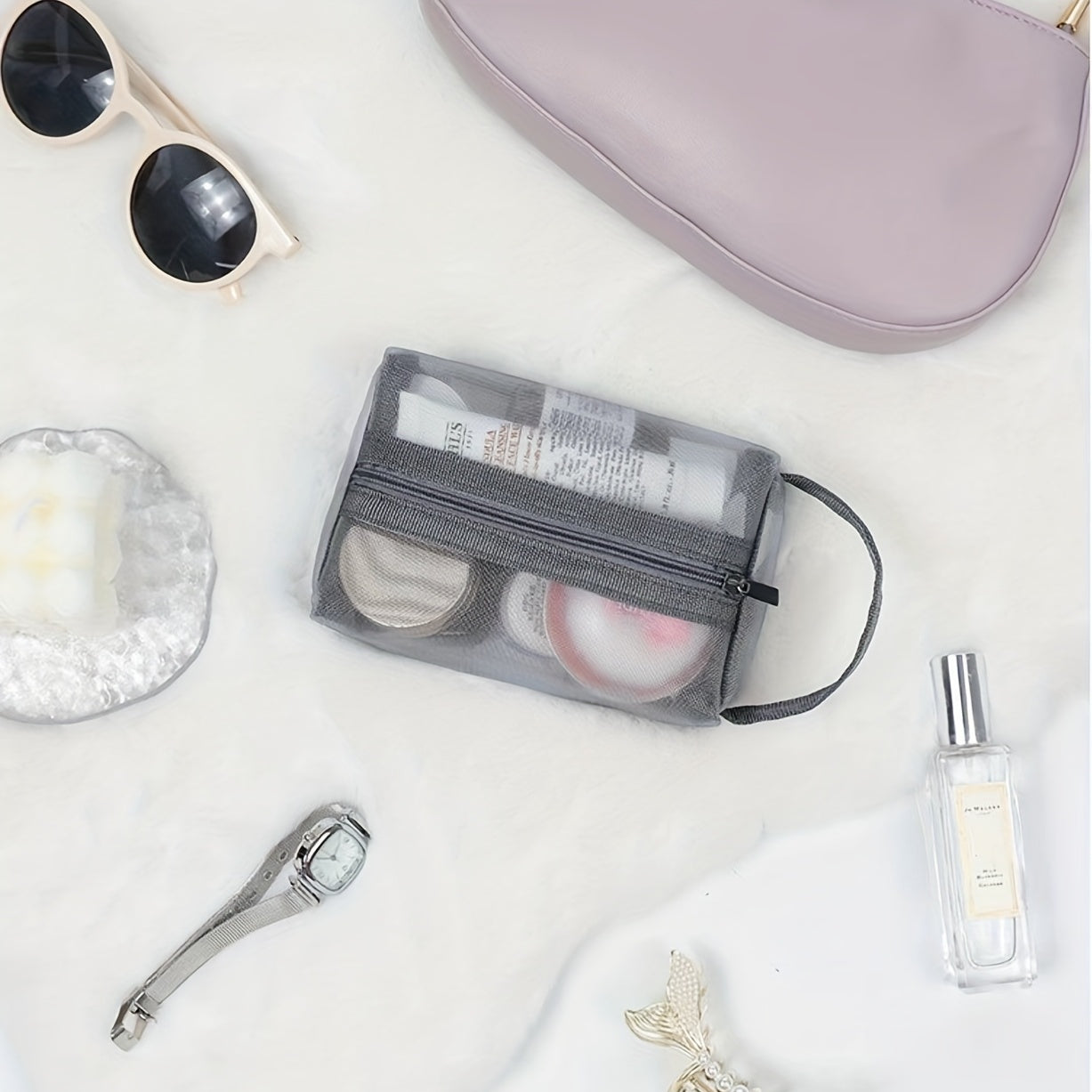 Mesh Clear Toiletry Bag Makeup Brushes Holder Travel Organizer