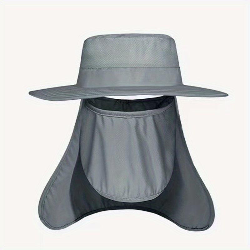 Quick Drying Sunscreen Bucket Hat With Neck Flap Wide Brim Sun Hat