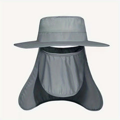 Quick Drying Sunscreen Bucket Hat With Neck Flap Wide Brim Sun Hat