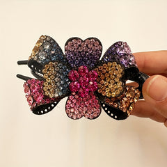Crystal Flower Hair Claw Large Hair Clip