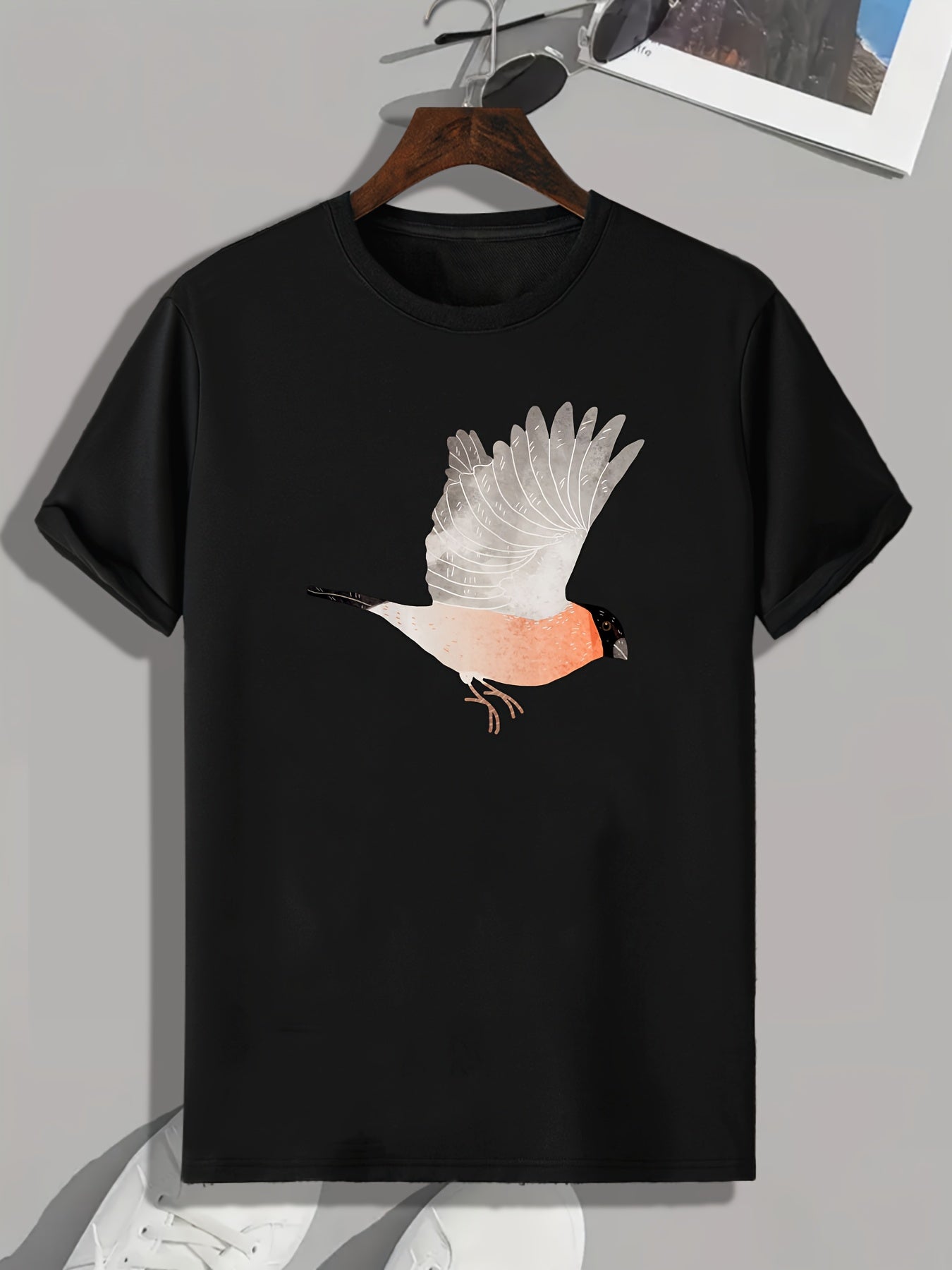 Bird Print Men's Graphic T shirt for Summer