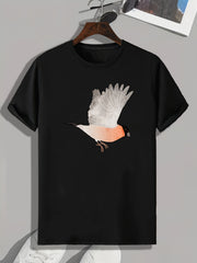 Bird Print Men's Graphic T shirt for Summer