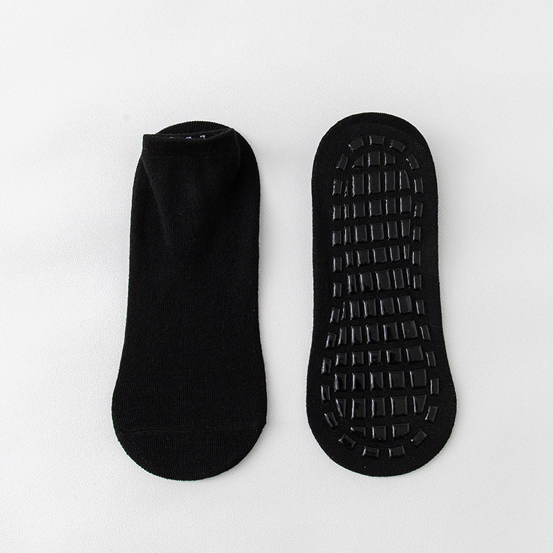 Solid Towel Bottom Yoga Socks Anti Slip Garters Grip Short Crew Socks