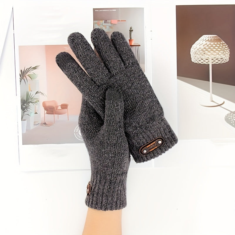 Men's Winter Cycling Gloves Warm Velvet Touch Screen Gloves
