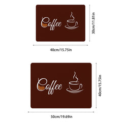 English Coffee Printed Placemat Absorbent Kitchen Drain Mat