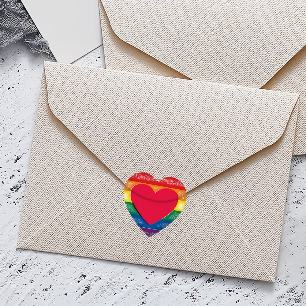 500pcs Love Stickers Rolled Heart shaped Sealing Stickers