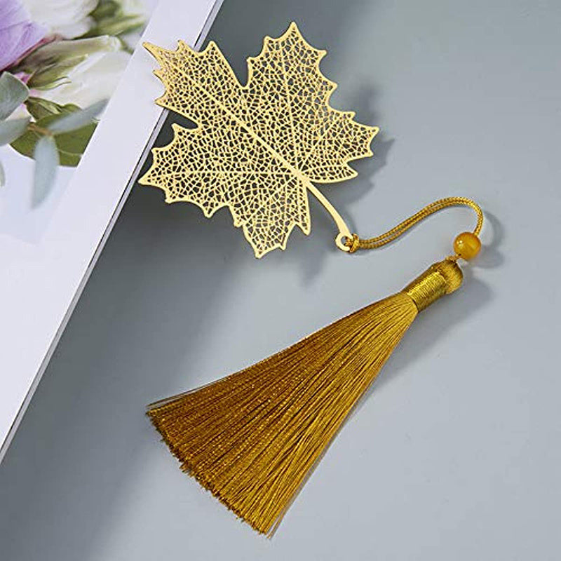 Golden Hollow Bookmark With Tassel for Book Readers Writers Adults