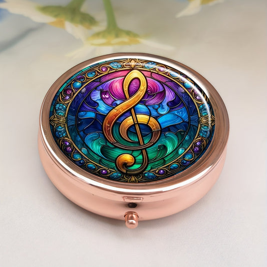 Rose Gold 3 Compartment Pill Box Case Portable Tablet Vitamin Holder