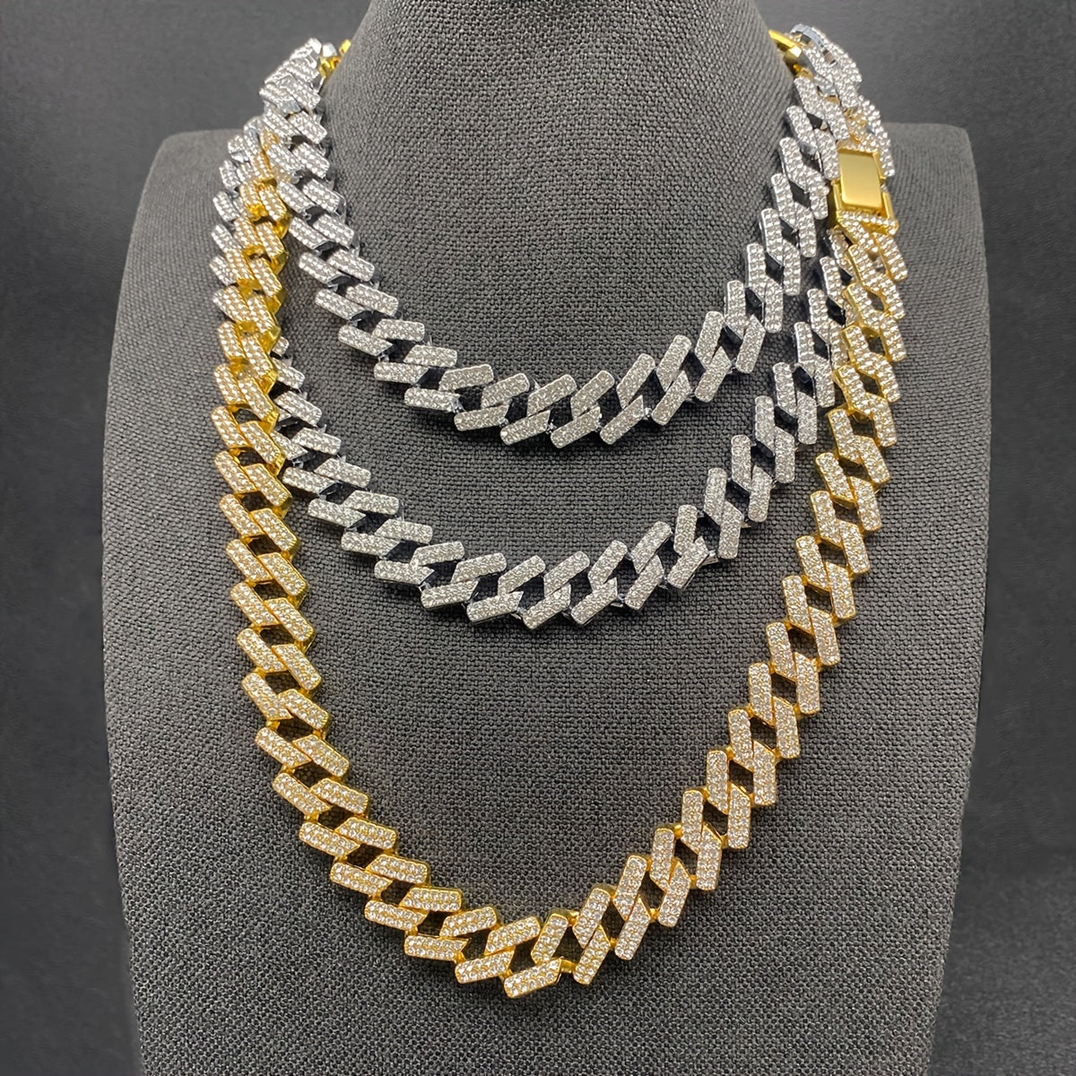 Cuban Link Rhinestone Chain Necklace