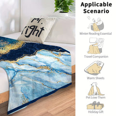 Abstract Painted Marble Blanket Comfortable Soft Lightweight Warm Blanket