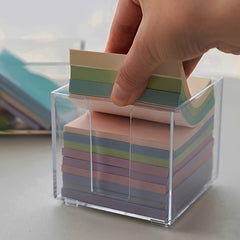 Transparent Desktop Note Storage Box Acrylic Organizing Box