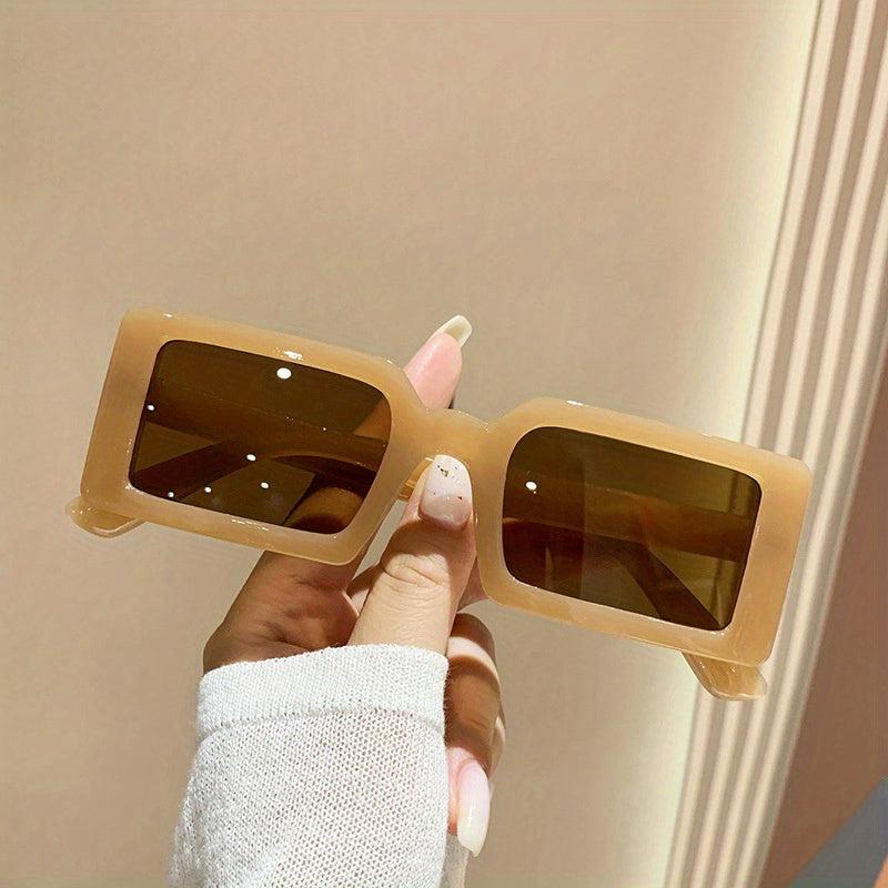 Y2K Rectangle Jelly Sunglasses UV400 Sun Shades