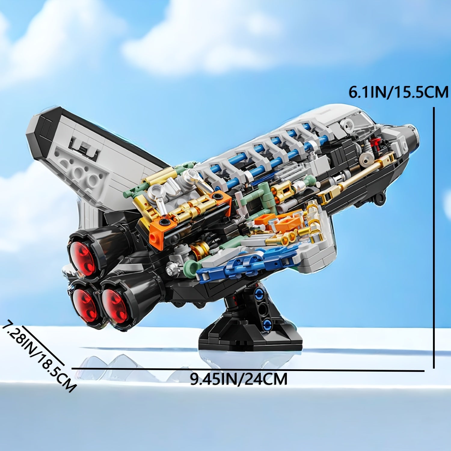 536pc Space Shuttle Building Block Toy Set Educational Fun Creative Desktop