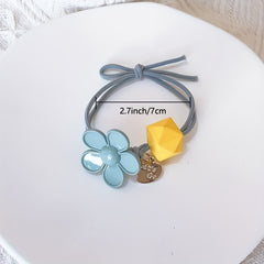 Candy Flower Beaded Hair Tie Elastic Hair Rope Hair Accessories