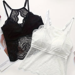 2pcs Lace Cami Tops Hollow Out Scallop Trim Lingerie