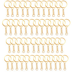 50pcs Single Ring Keychain Key Ring Golden Color