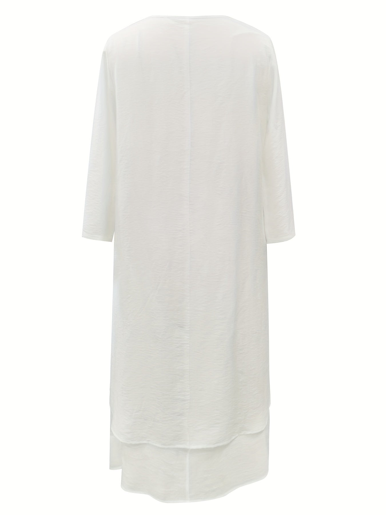  Button Decor Ruched V Neck Maxi Dress