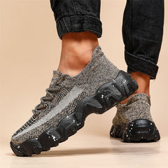 Men's Comfortable Lace Sneakers Casual Sock Elevator Shoes