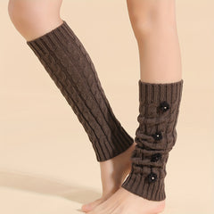 Floral Decor Leg Warmers Warm Knitted Socks Women's Stockings