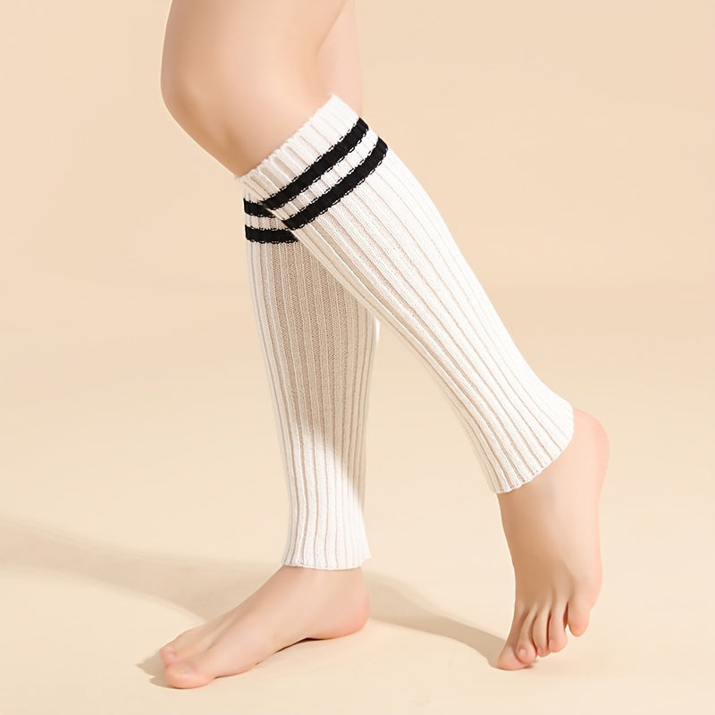 Striped Leg Warmers Ribbed Socks Women's Stockings