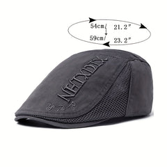 Men's Summer Beret Mesh Cap Sun Visor Flat Cap Adjustable Newsboy Cap