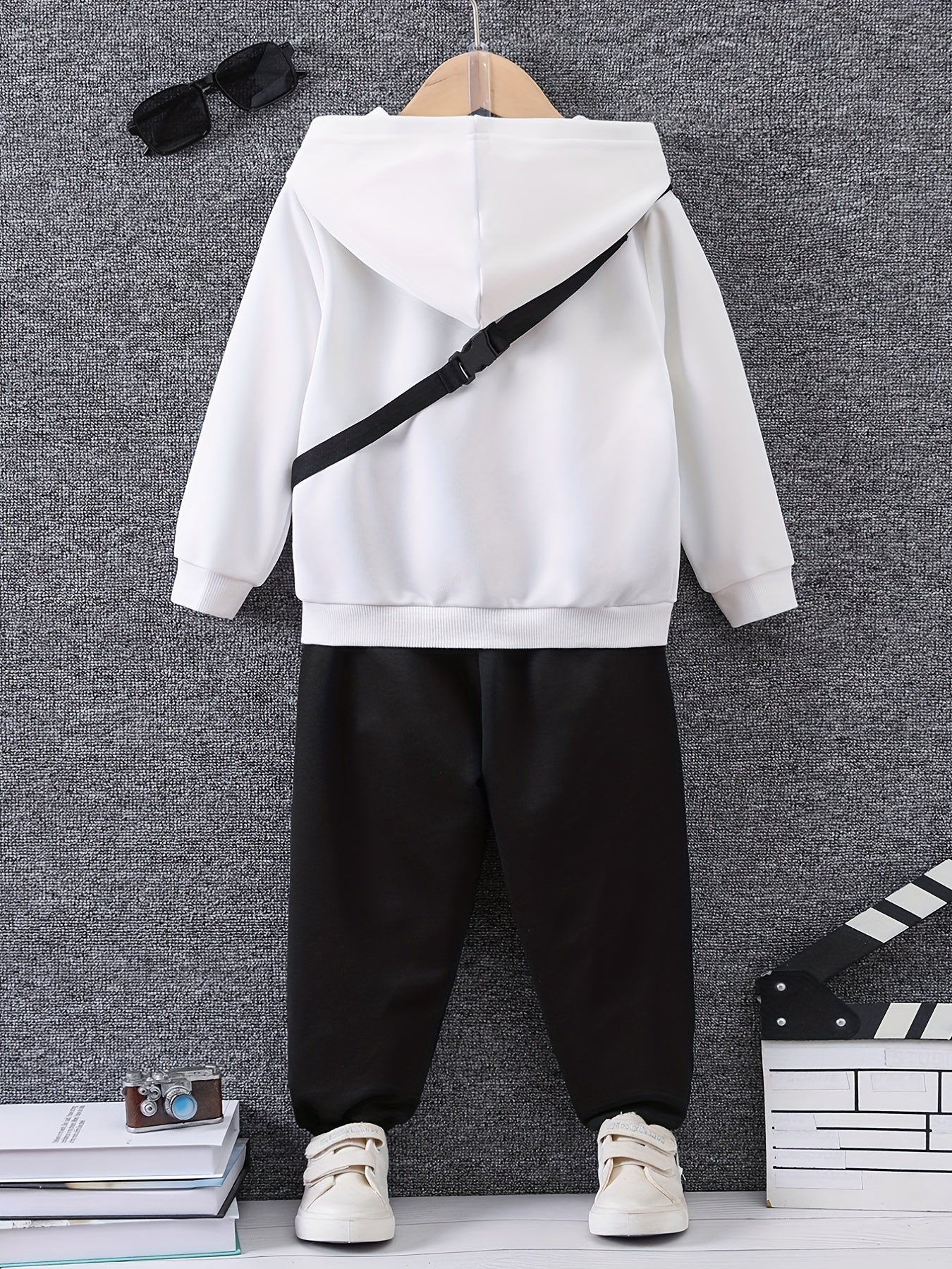 Boys 3pcs Hoodie Sweatshirt & Pants Set GOOD MOOD BOYS Print