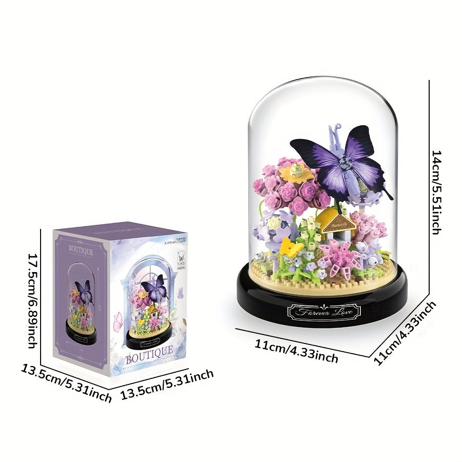 Micro Grain Building Block Ornament Set with Base Dragonfly 568pcs