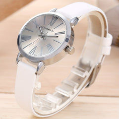 Women's Leather Quartz Watch & Rhinestone Bracelet Set