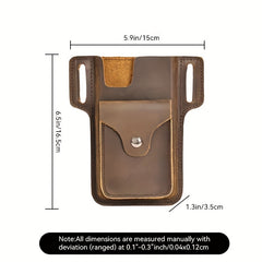 Men's Leather Belt Bag Dark Brown Vintage Retro Waist Bag