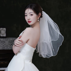 Bridal Veil with Bow Detail Long Satin Ribbon for Weddings
