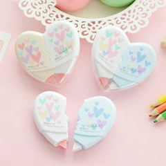 2pcs Heart-shaped Correction Tape, Creative Design