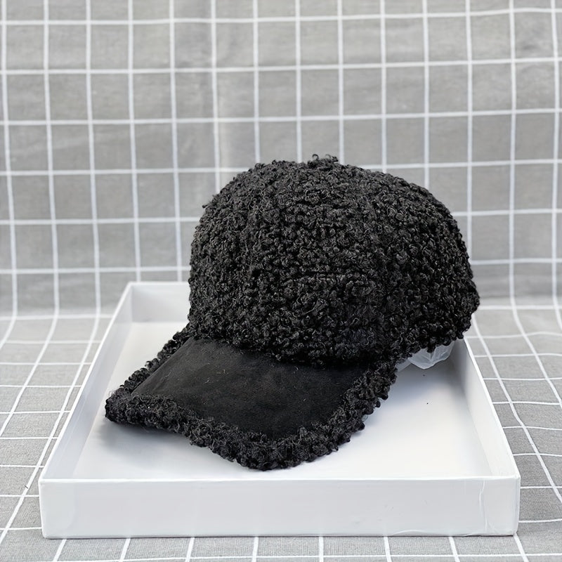 Mens Winter Plush Baseball Cap Warm Casual Thick Hat Gift