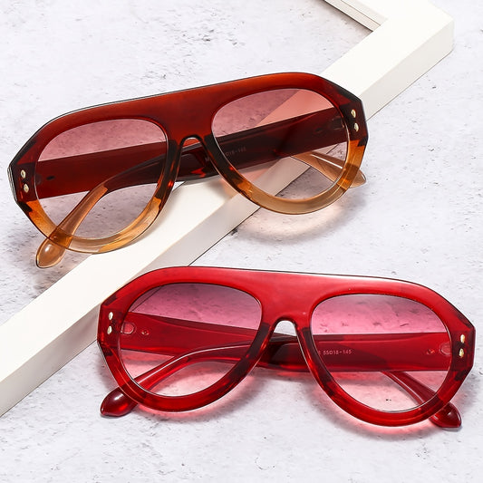 Steam Punk Oval Goggle Sunglasses Women UV400 Vintage Glasses